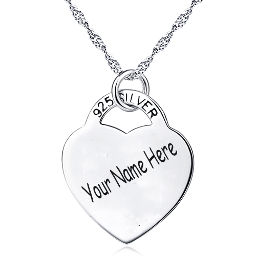 Write Name On sterling Silver Women Pendant Necklace.