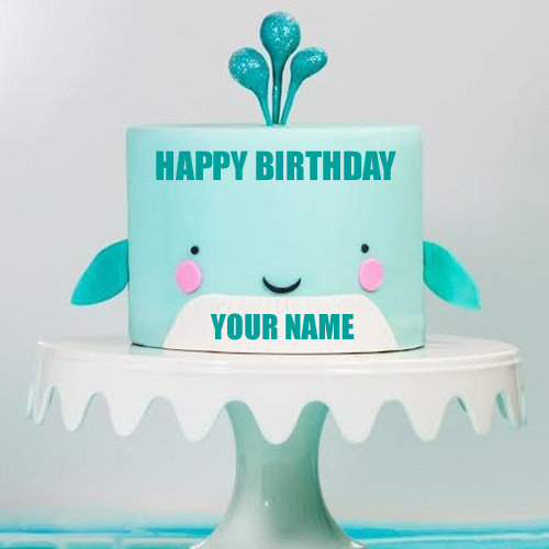 Write Name on Designer Smiling Baby Cake for Birthday