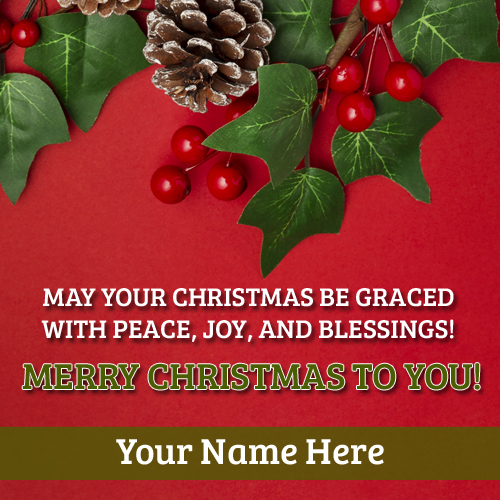 Merry Christmas Blessings Quote Greeting With Your Name