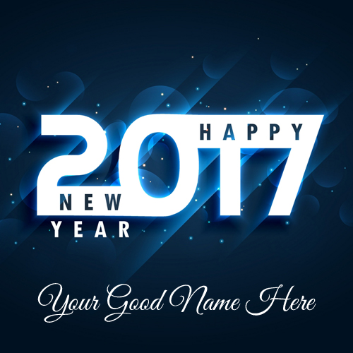 Happy New Year 2017 Modern Greeting With Your Name