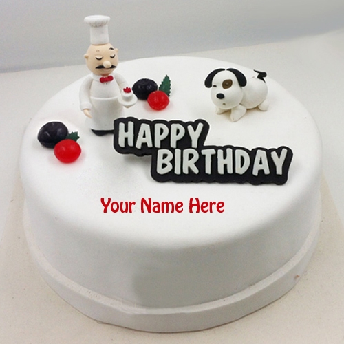 Write Name on Silicone Happy Birthday Fondant Cake