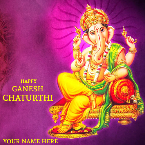 Ganesha Chaturthi Festival Greetings With Name Online