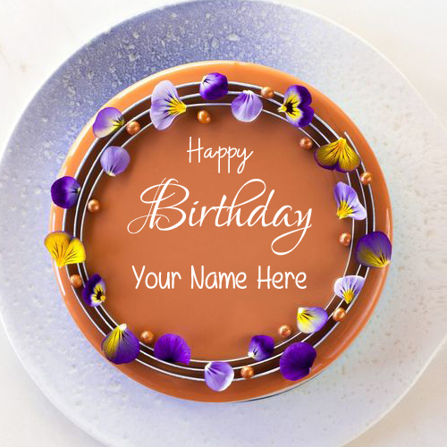 Write Name on Caramelized Chocolate Mousse Cake Pics