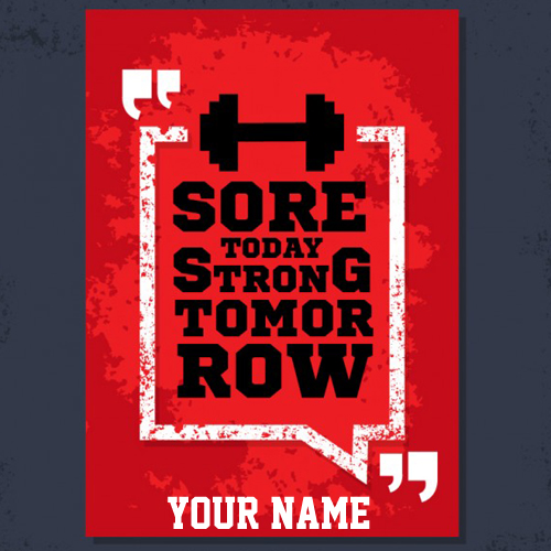 Write Name on Poster With Fitness Sports QuotePix