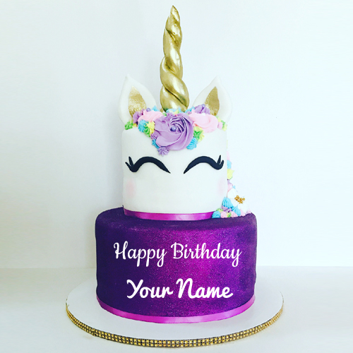 Best Unicorn Cake For Happy Birthday Wishes With Name