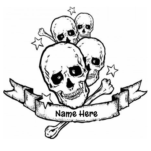 Write Name on Sugar Skulls Love Banner Tattoo Design