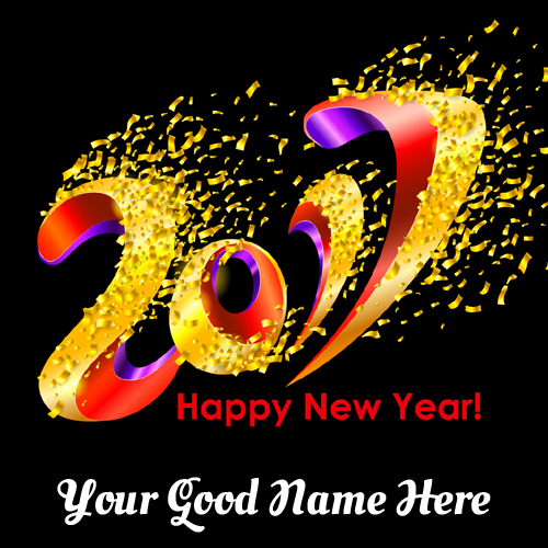 Happy New Year Party Celebration Greeting With Name