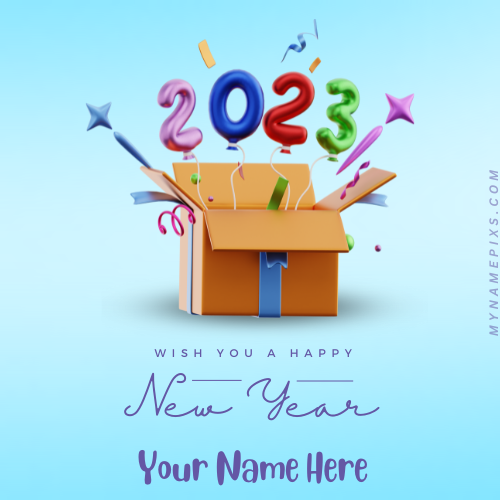 Write Name on New Year 2023 Celebration With Gift Card