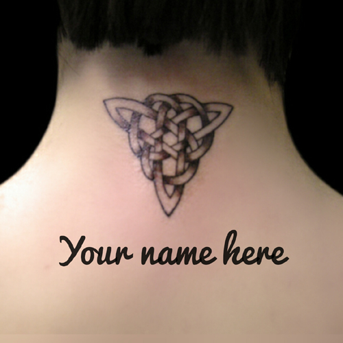 Designer and Creative Neck Tattoo Design With Your Name