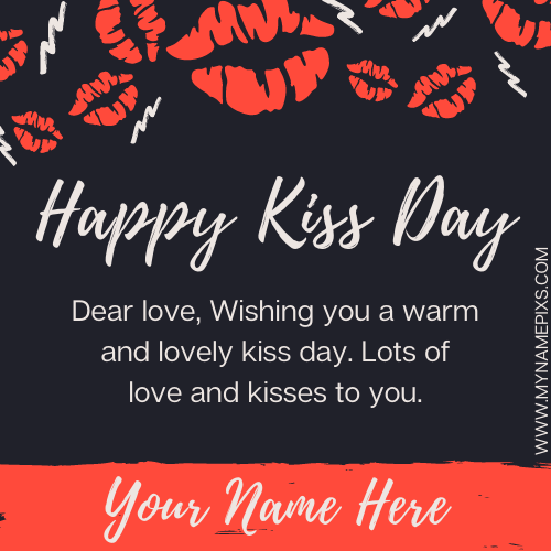 Happy Kiss Day Social Media Greeting With Lover Name