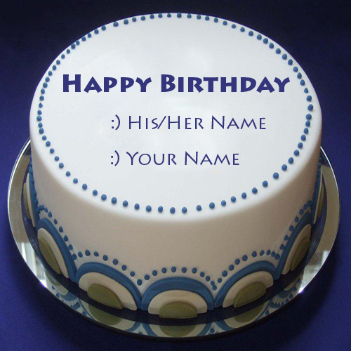Write Name on Happy Birthday Blue Lagoon Cake