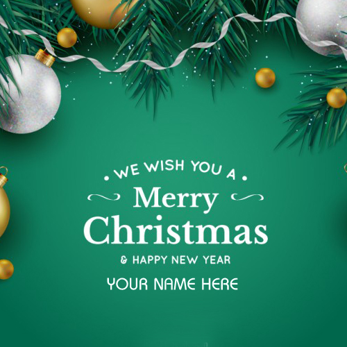 Write Name on Merry Christmas and New Year Greetings