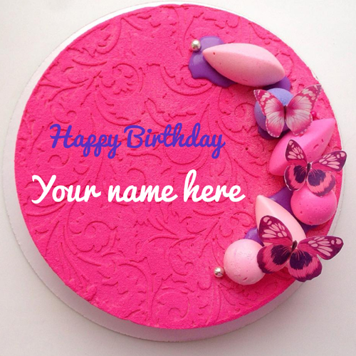 Happy Birthday Wishes Butterfly Cake With Your Name
