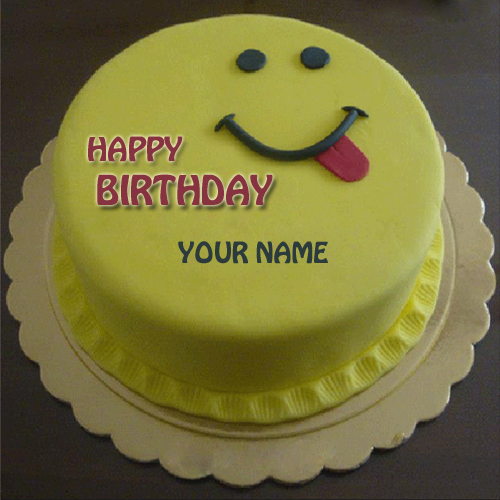 Write Name on Cute Smiling Birthday Cake For Brother
