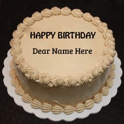 Write Name on Butterscotch Surprise Birthday Cake Pics