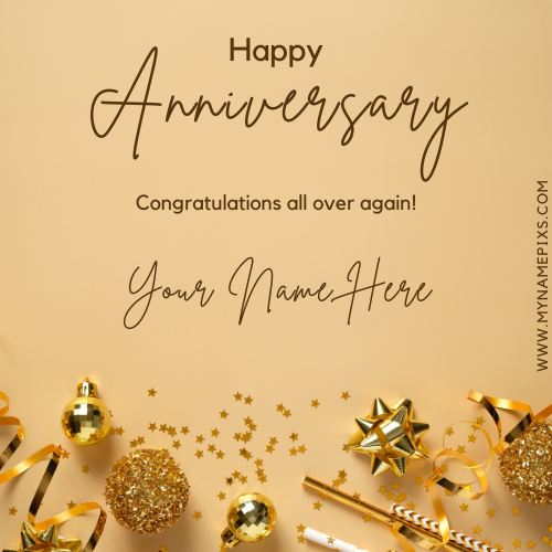 Happy Anniversary Wishes Elegant Greeting With Name