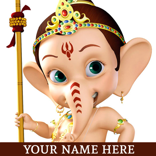 Write Name on Happy Ganesh Chaturthi 2015 Festival Gree