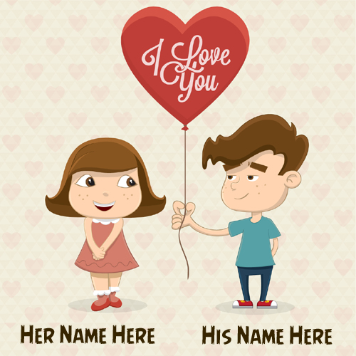 Cute Couple in Love Romantic Greeting With Your Name