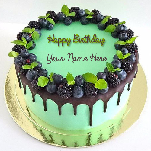Awesome Blackberries Birthday Wishes Cake With Name