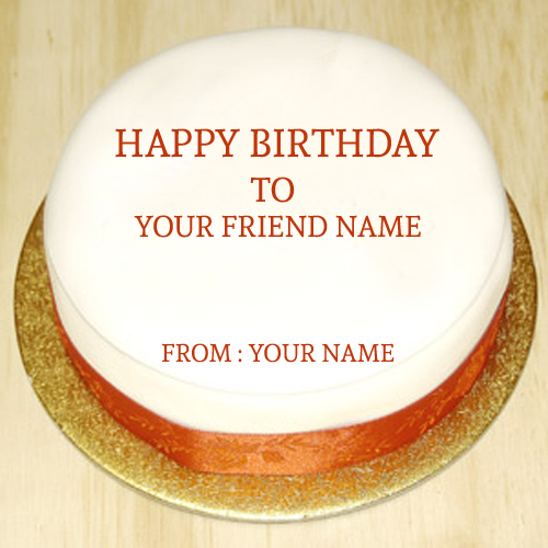 Write Friend Name on Birthday Cake Online