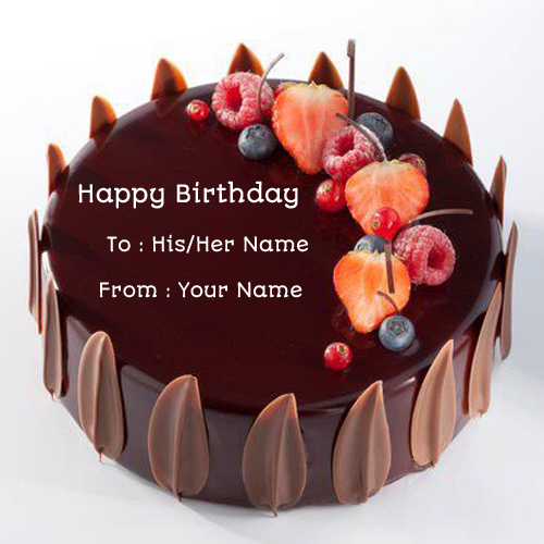 Birthday Chocolate Velvet Decorated Cake With Your Name