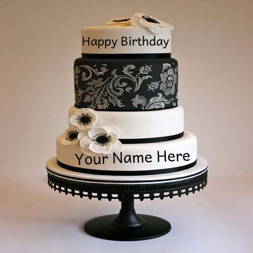 Write Name On Flower Birthday Cake Pictures