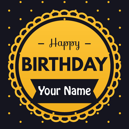 Elegant Abstract Birthday Wishes Card With Your Name