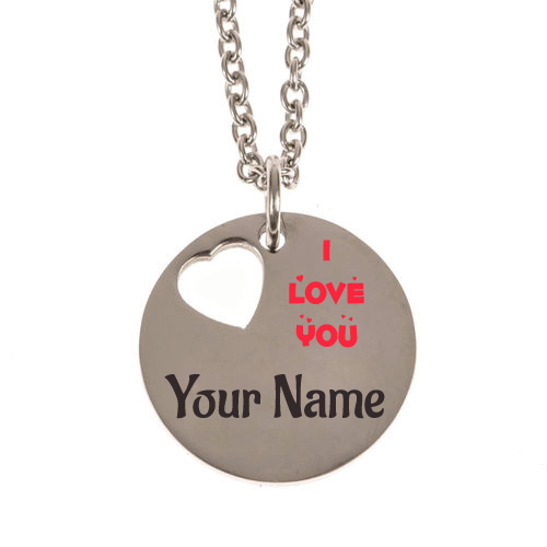 Write Name on Stainless Steel Charm Necklace For Lover