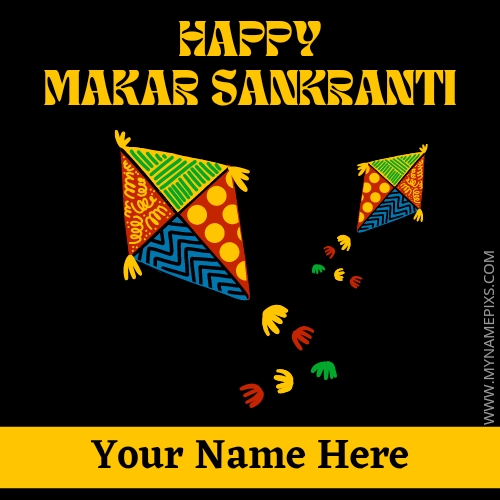 Happy Makar Sankranti Wishes Beautiful Name Greeting