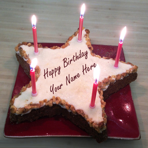 Write Your Name On Star Cake Online Free