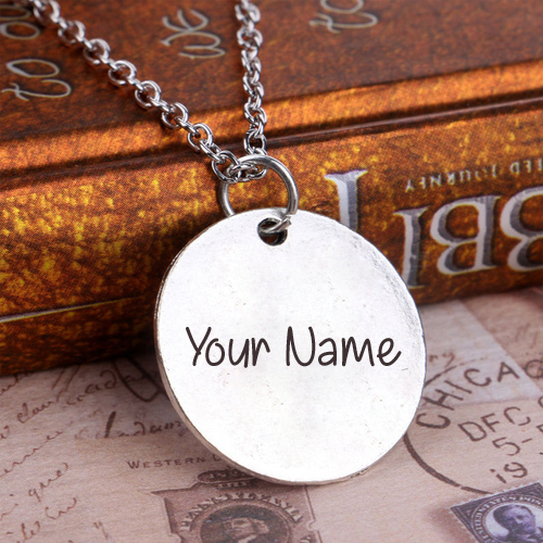 Write Name on Silver Plated Women Men Pendant Jewelry