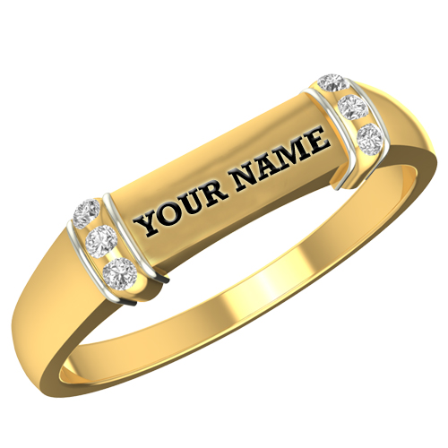 Write Name on Gold Plated Beautiful Anniversary Ring