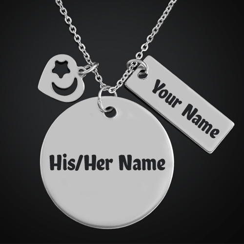 Print Name on Copper Alloy Necklace With Heart Charm