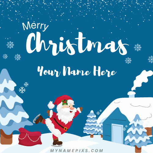 Happy Christmas New Year 2023 Cute Greeting With Name