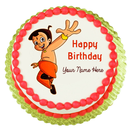 Write Name on Chhota Bheem Birthday Cake Picture