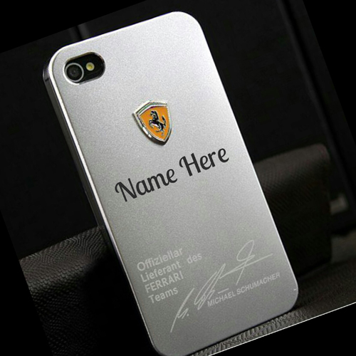 Awesome Silver Ferrari Mobile Case Pics With Your Name