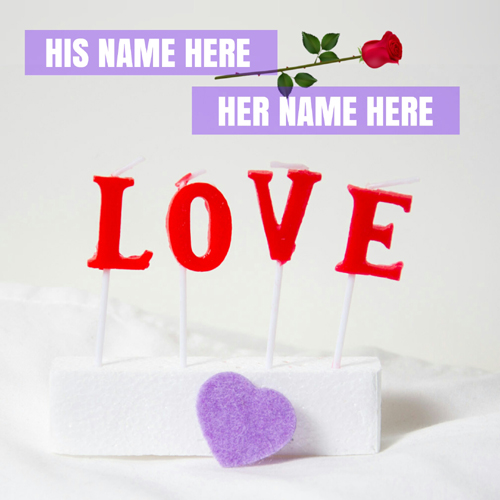 I Love You Romantic Greeting Card With Love Couple Name
