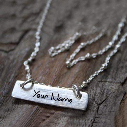 Personalized Sterling Silver Bar Necklace With Name