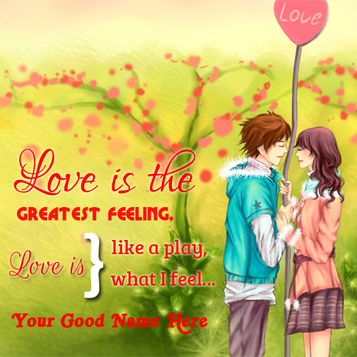 Write Name on Cute Couple Love and Feeling Quote Pics
