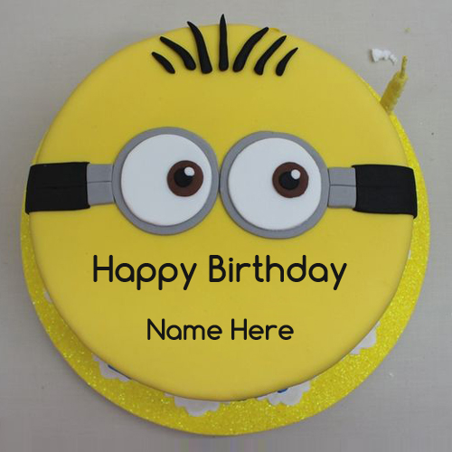 Funny Minions Cute Kids Birthday Cake With Your Name