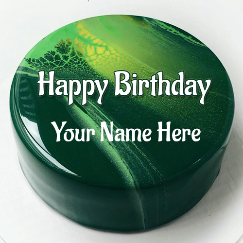 Awesome Mirror Glaze Birthday Wishes Cake Pic With Name