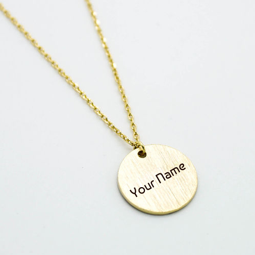 Write Your Name on Silver Disc Necklace Profile Picture