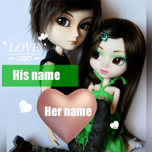 Stylish Cute Love Couple Romantic Greeting With Name