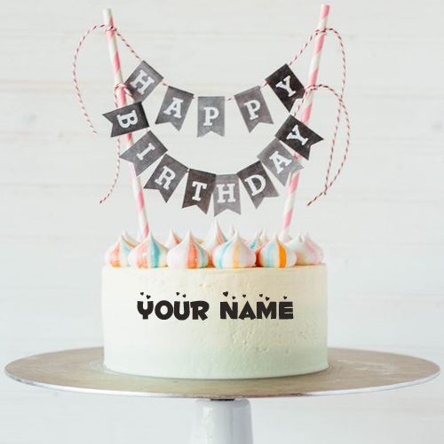 Pink Velvet Birthday Cake Pic For Friend With Your Name