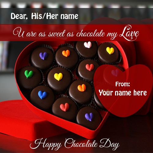 Happy Chocolate Day Greeting With Your Name