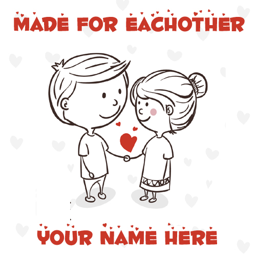 Made For Eachother Love Couple Greeting Card With Name