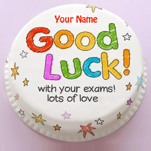 Good Luck Doodles Wishes Designer Cake With Your Name