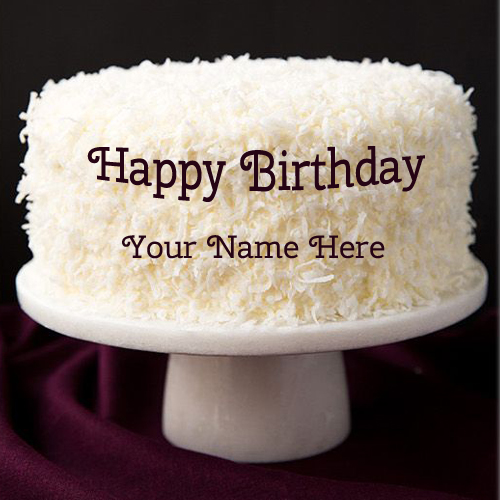 Personalize Happy Birthday Coconut Cake With Name