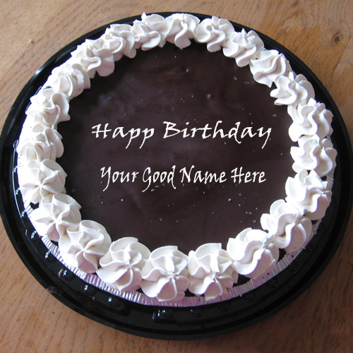 Write Your Name On Chocolate Icecream Birthday Cake 