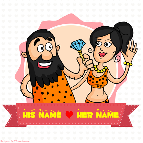 Write Name on Cute Couple Propose With Ring Greeting